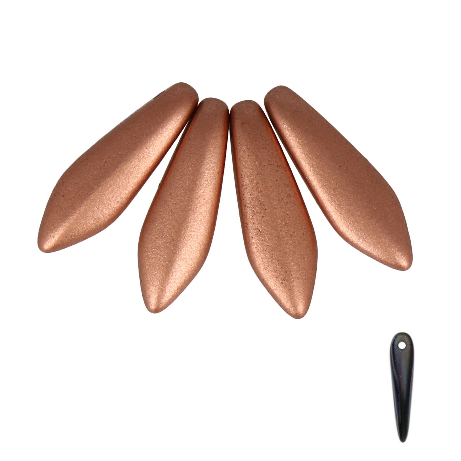 dagger glasperlen crystal copper 16x5mm | 25st