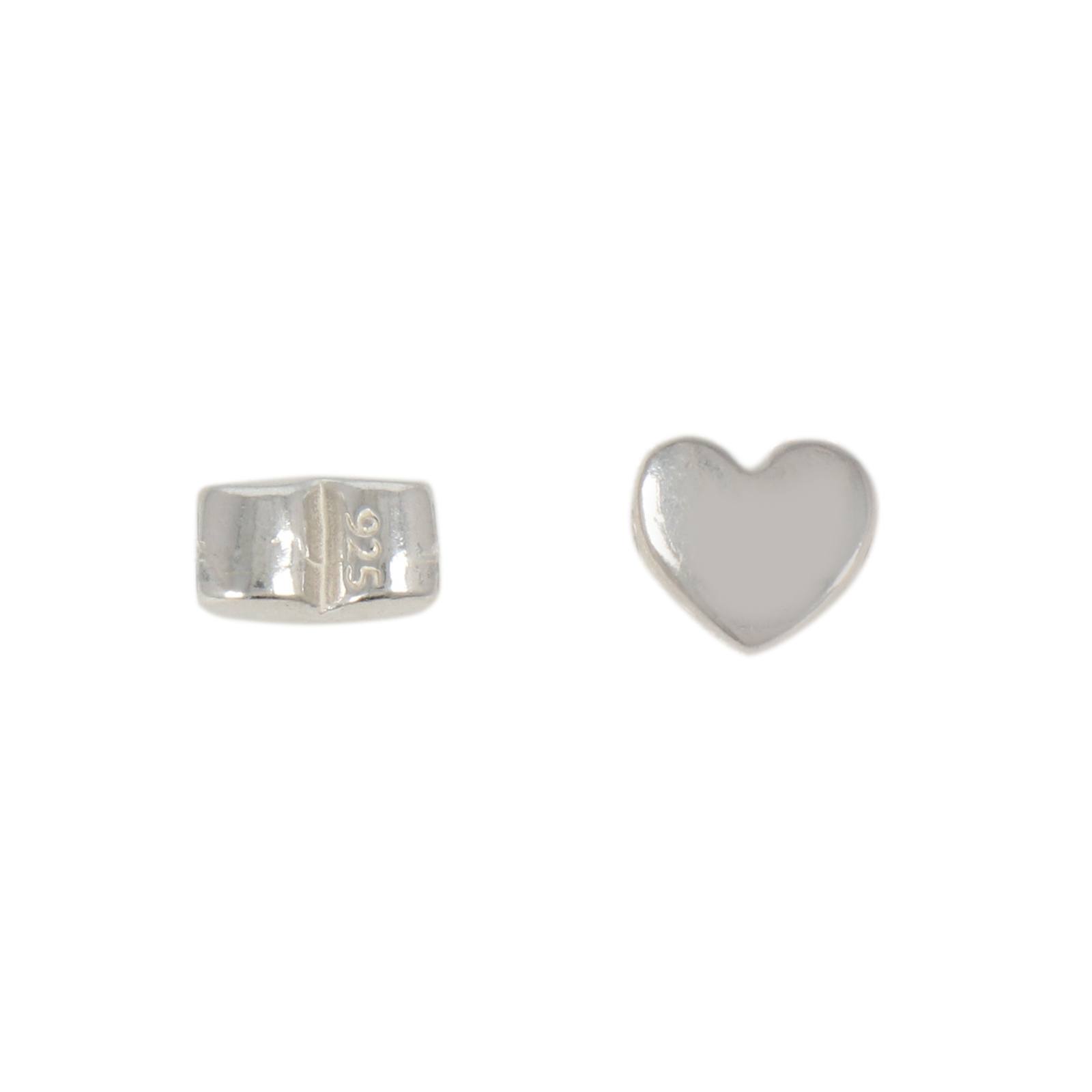sterling silver bead heart 6mm | 1pc