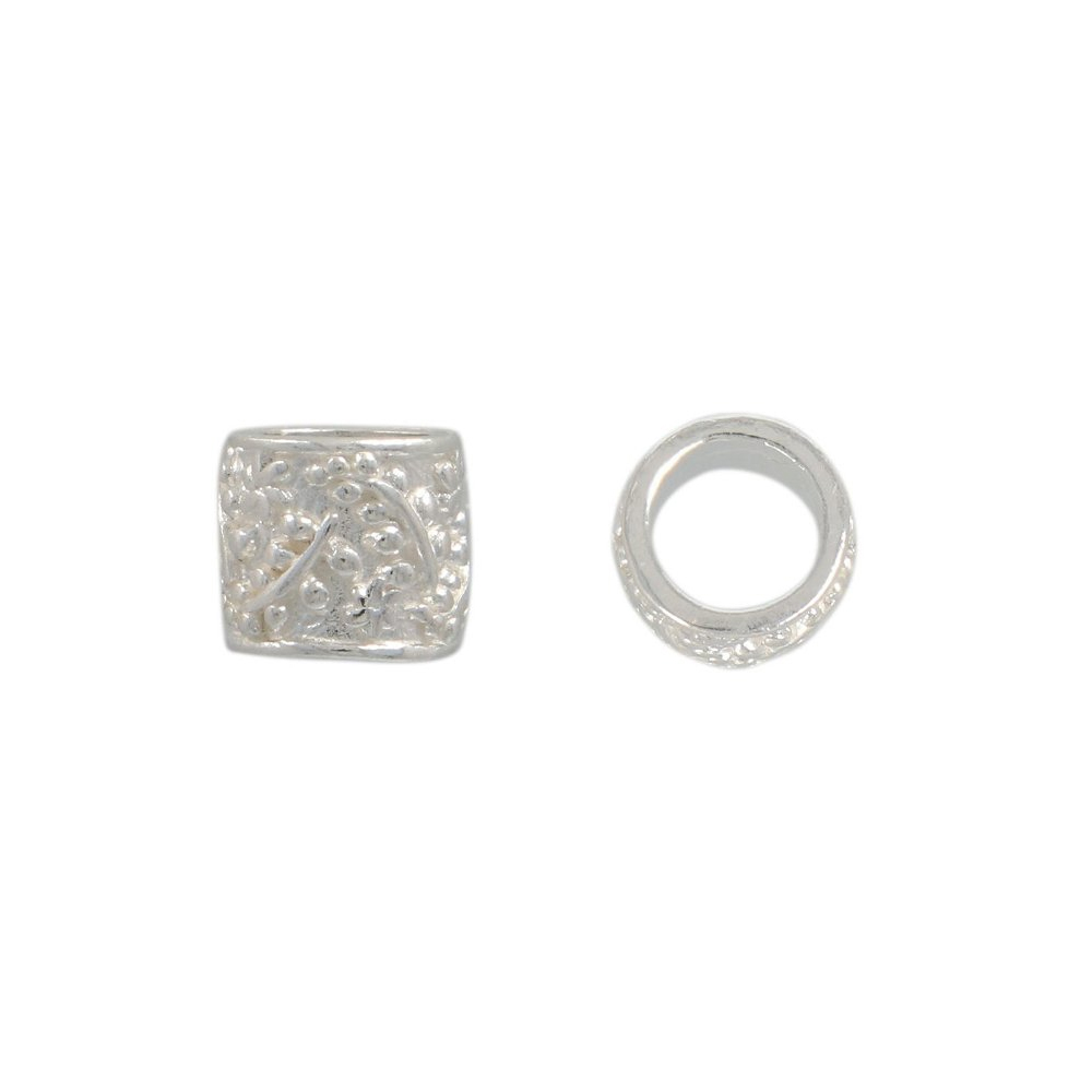 sterling silver bead cylinder 7x6mm | 1pc