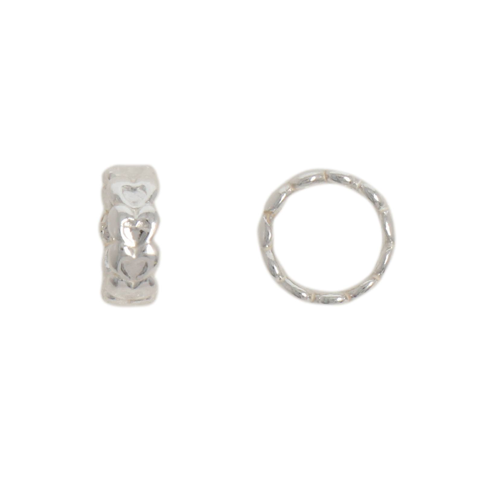 sterling silver hearts roundelle spacer bead 8,5x3,5mm | 1pc