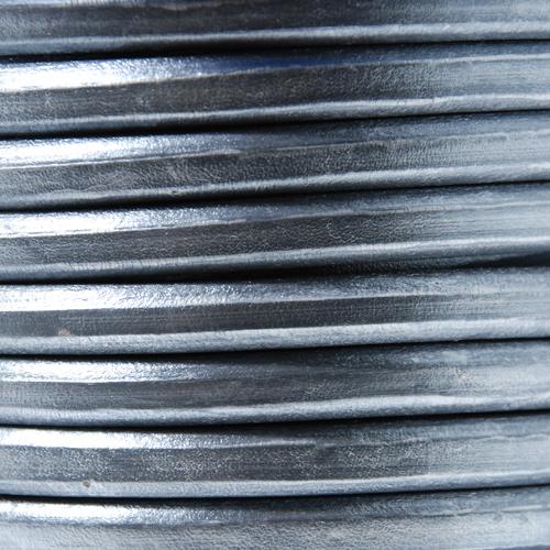 regaliz leather - metallic silver 10x6mm | 20cm