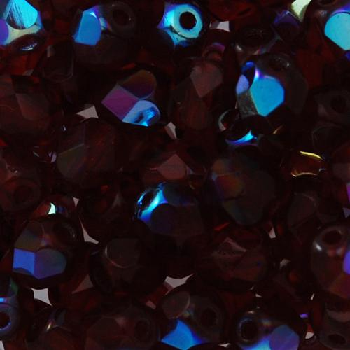 böhmische glasschliffperlen dark ruby ab 6mm | 25st