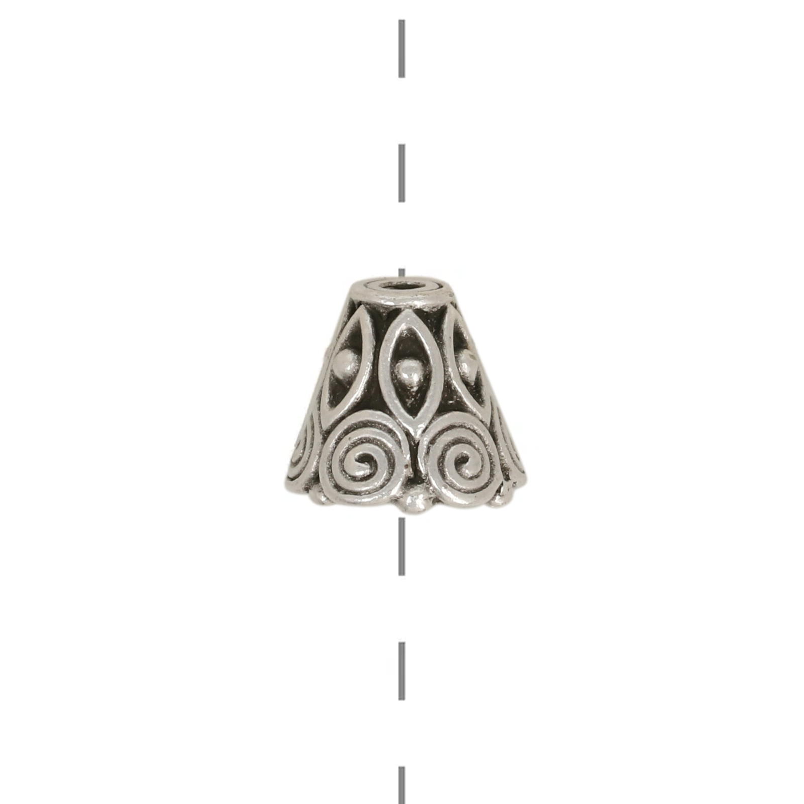 antique silver plated spiral cone 9x9mm | 2pc