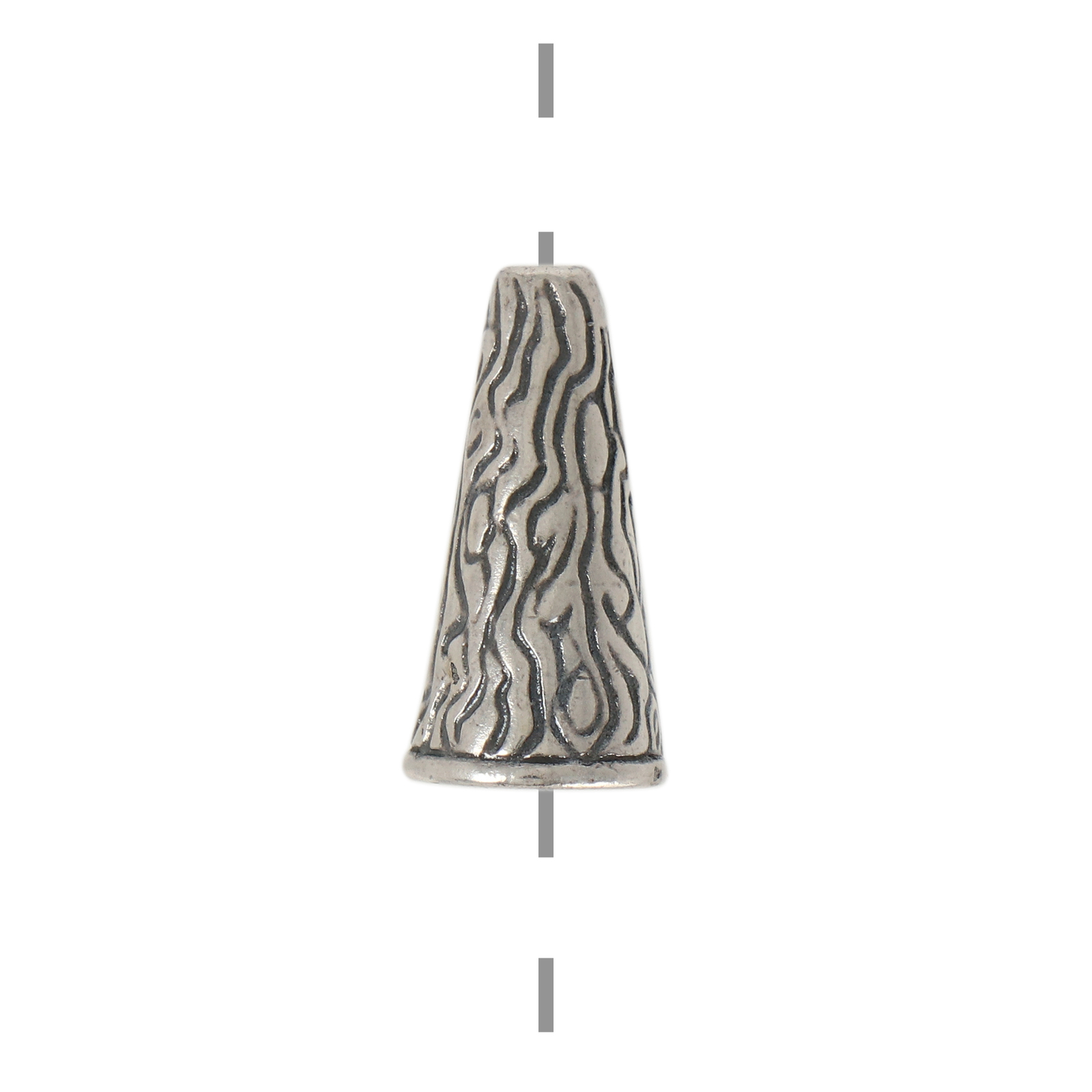 antique silver plated decorated cone 16x8mm | 1pc