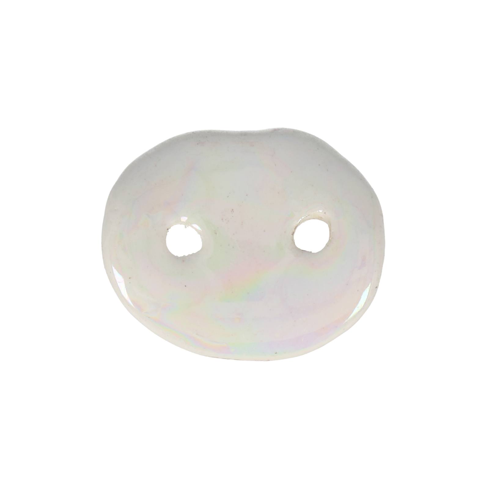 iris white ceramic link oval twist 30x25mm | 1pc