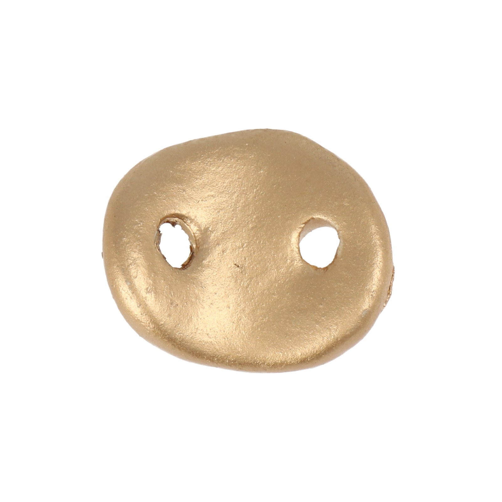 matte gold ceramic link oval twist 30x25mm | 1pc