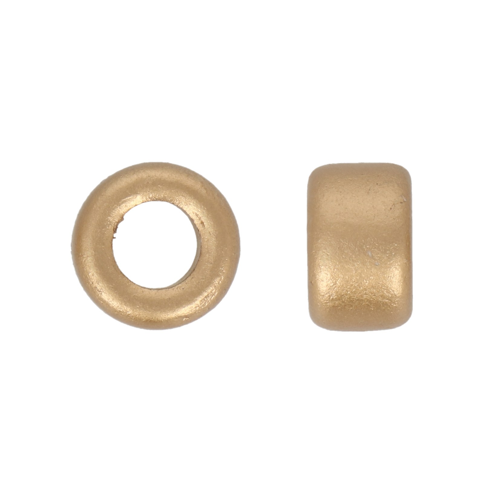 matte gold ceramic roundelles 15x9mm | 2pc