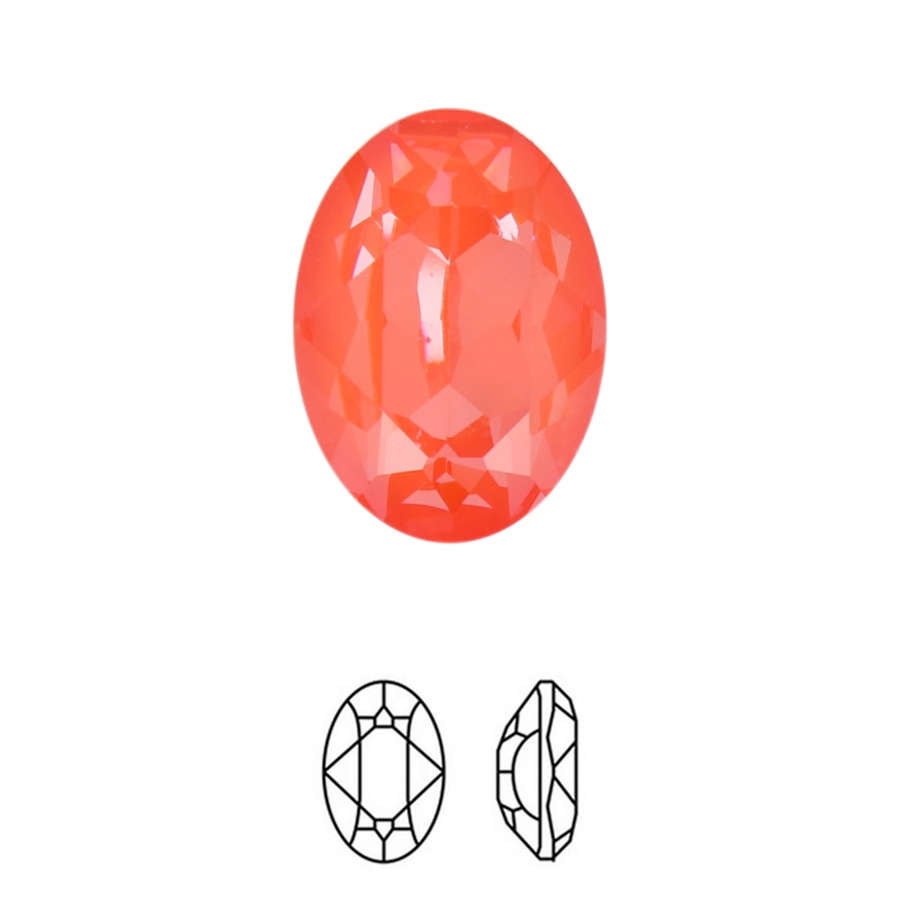 oval fancy stone (4120) orange ignite 18x13mm | 1pc