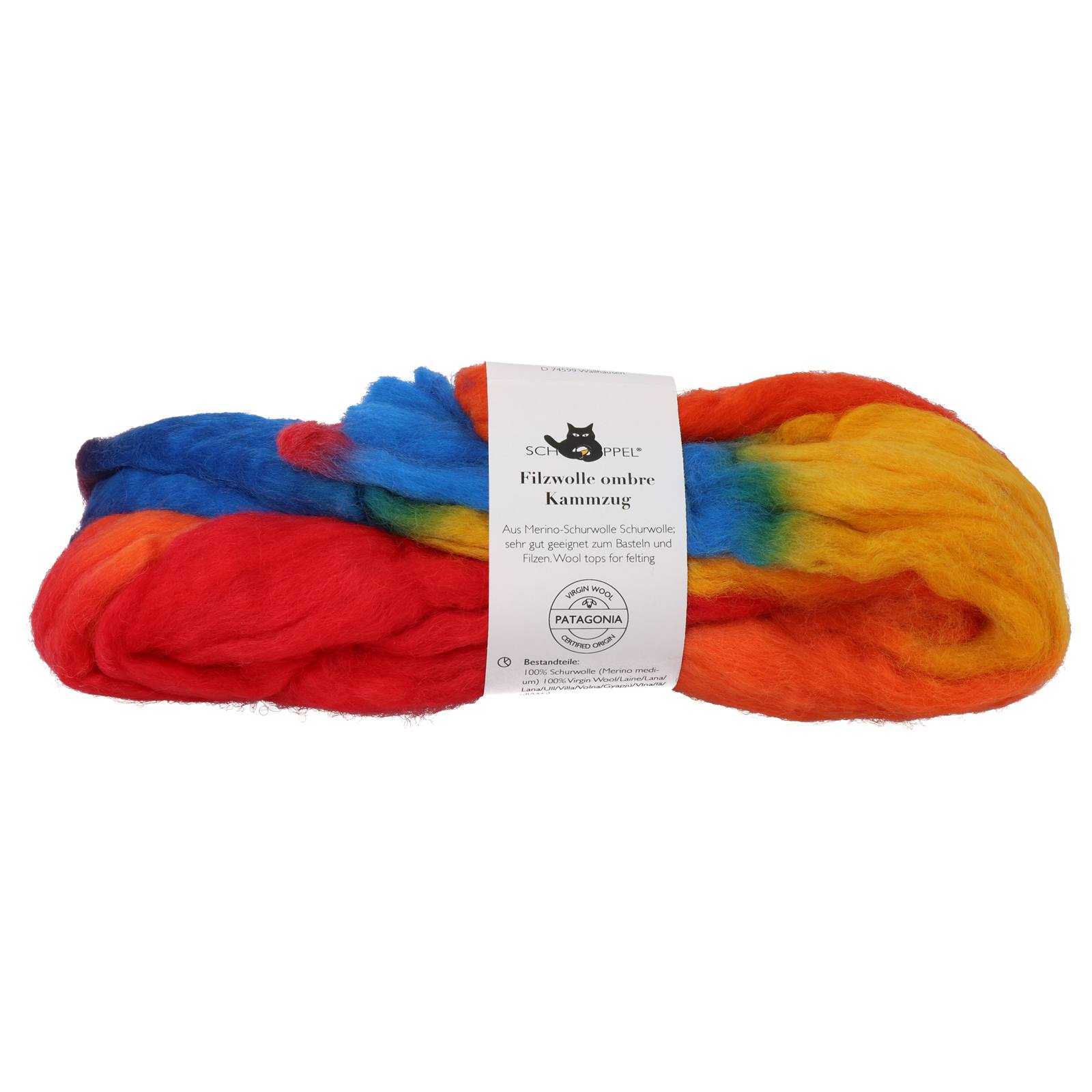 schoppel filzwolle kammzug - ombre kleiner fuchs (1702) - 50gr | 1st
