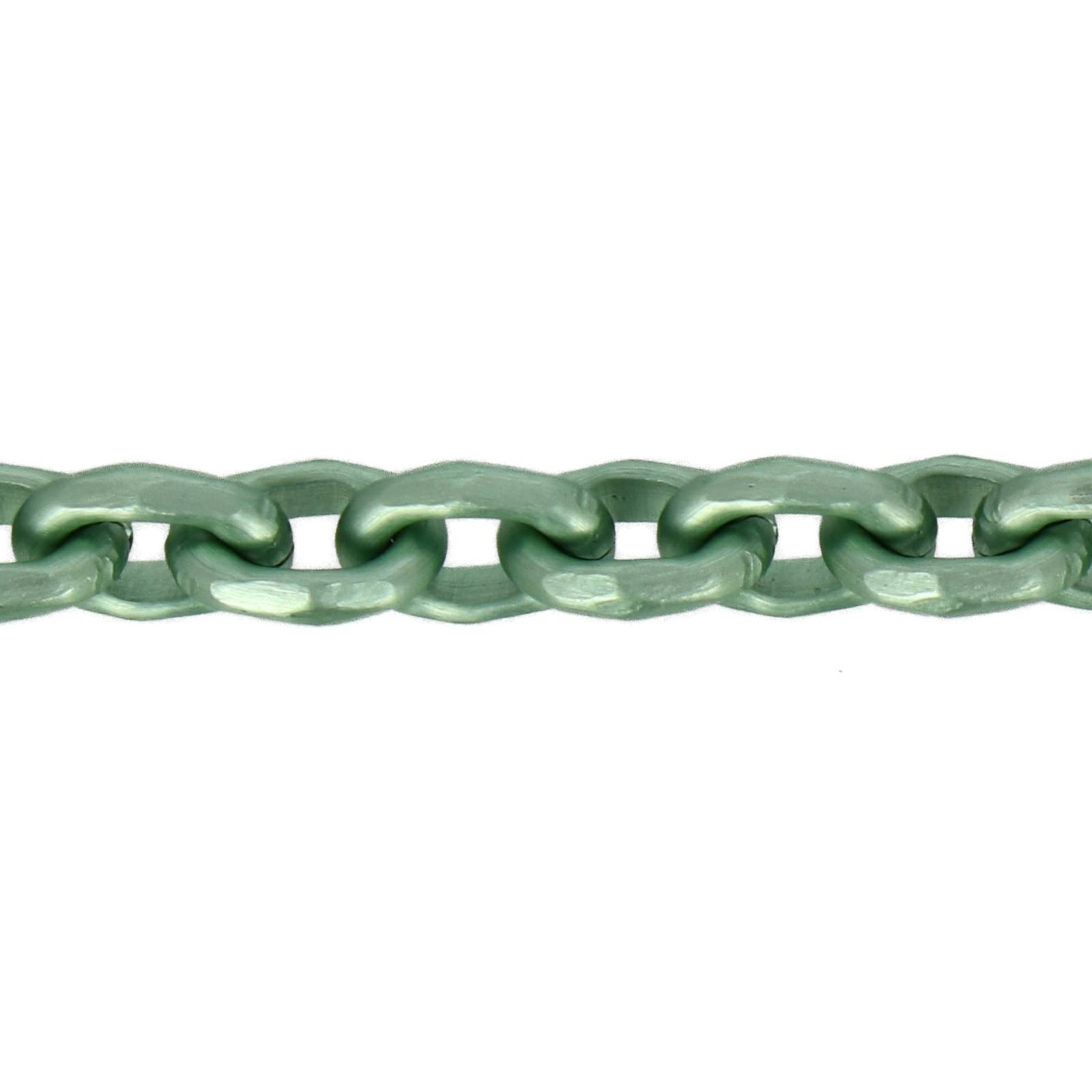 matte green color aluminum chain - oval diamond cut 8x5mm | 1mt