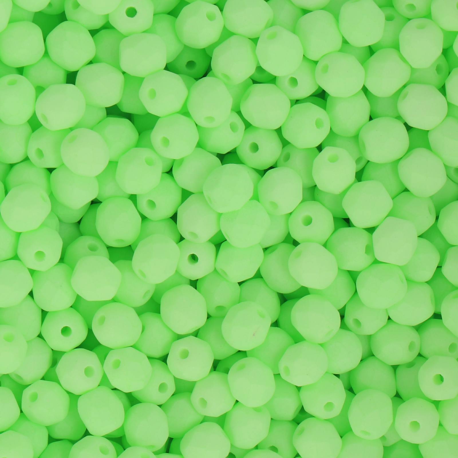 czech fire-polished round beads - bondeli matte lime 4mm | 50pc