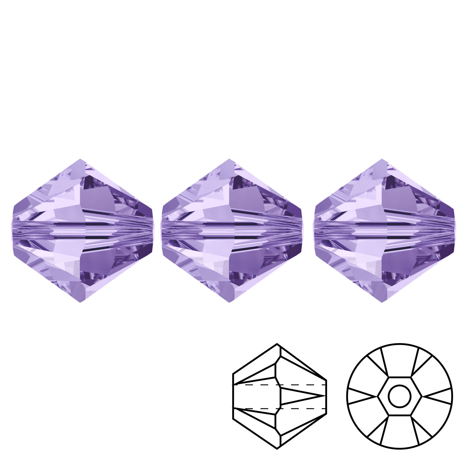 bicone (5328) tanzanite 4mm | 48pc