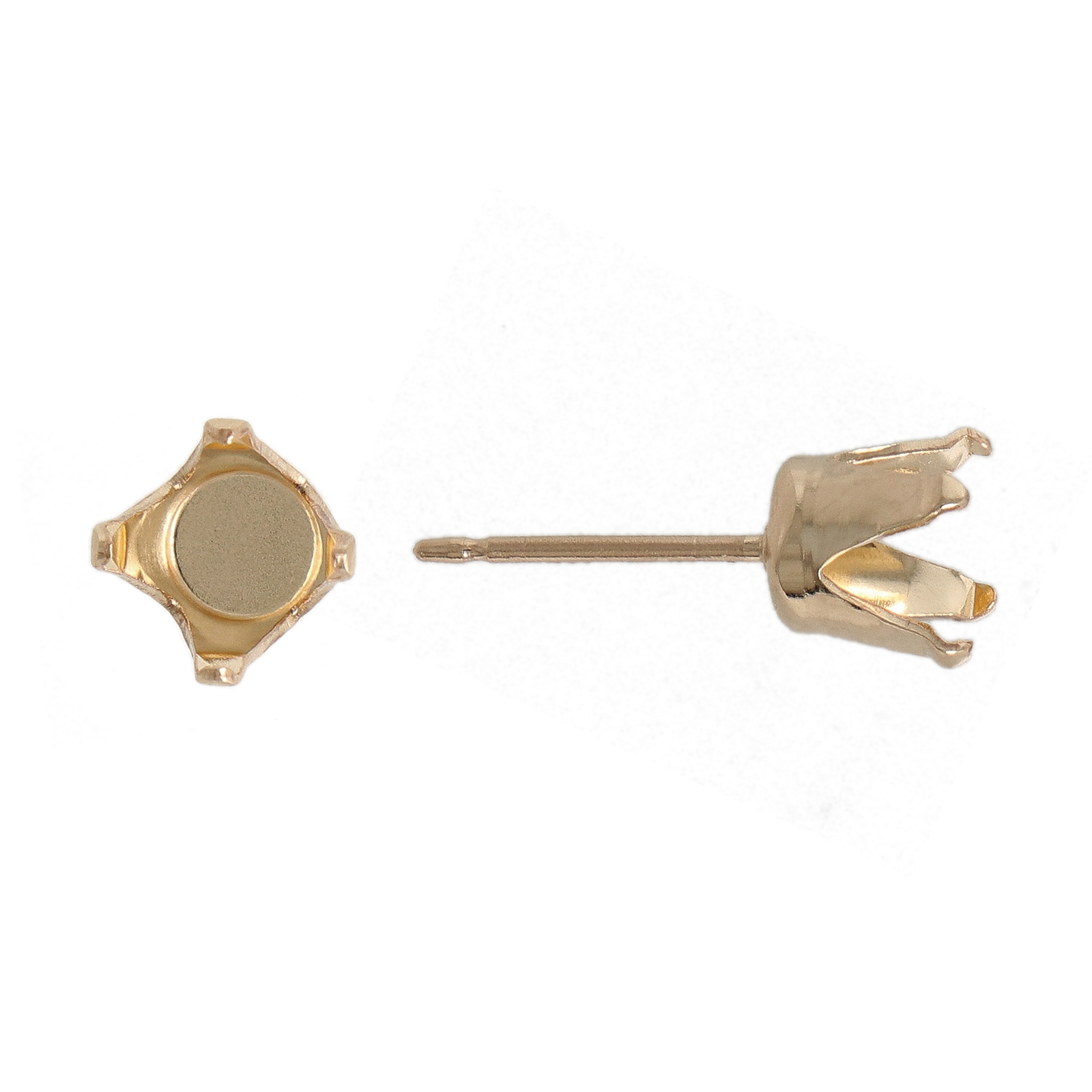 gold-filled 14k post earrings with setting 1088 ss29 6mm | 2pc