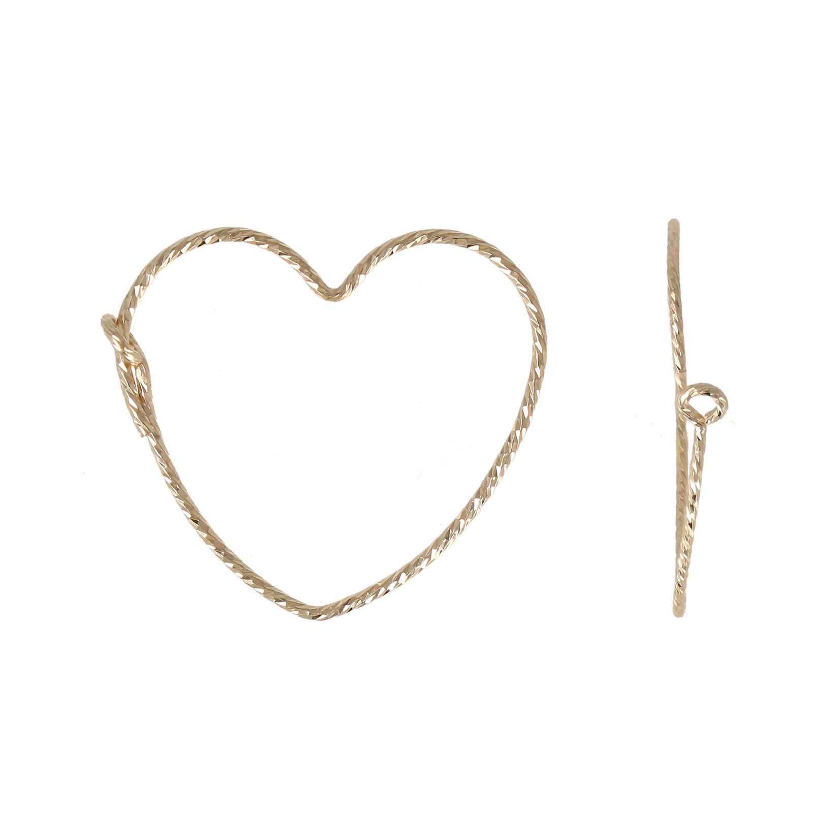 gold-filled 14k twisted hoop heart shaped earring 20x18mm | 2pc