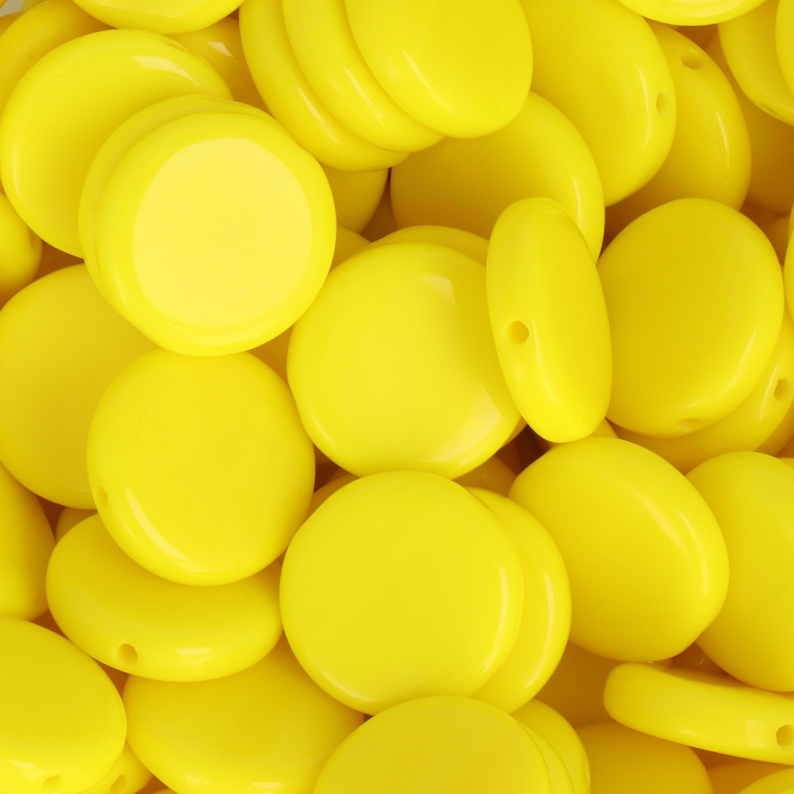 czech coin beads - opaque yellow 12mm | 12pc