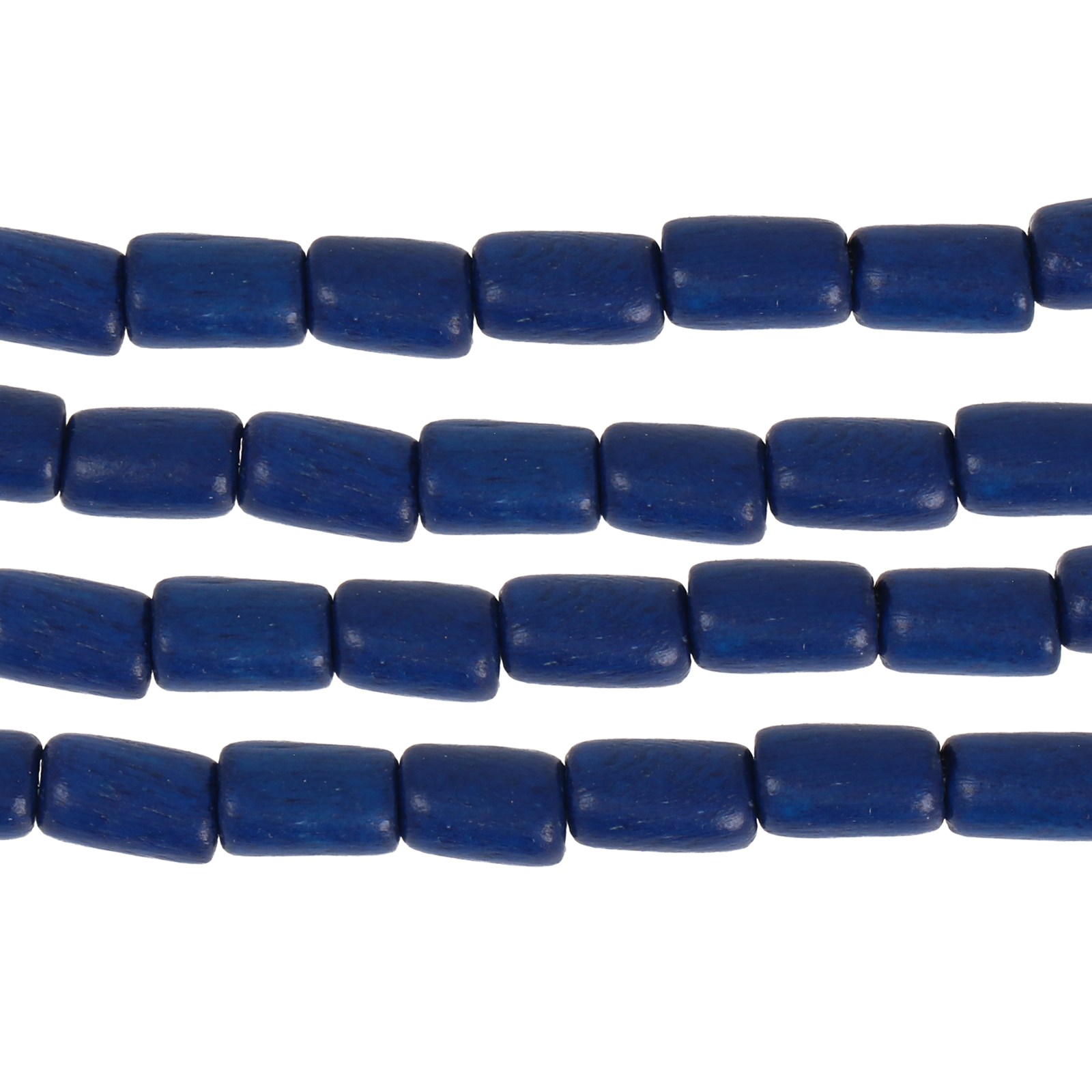 dyed wood beads - blue tube 8x5mm | 16-inch strand