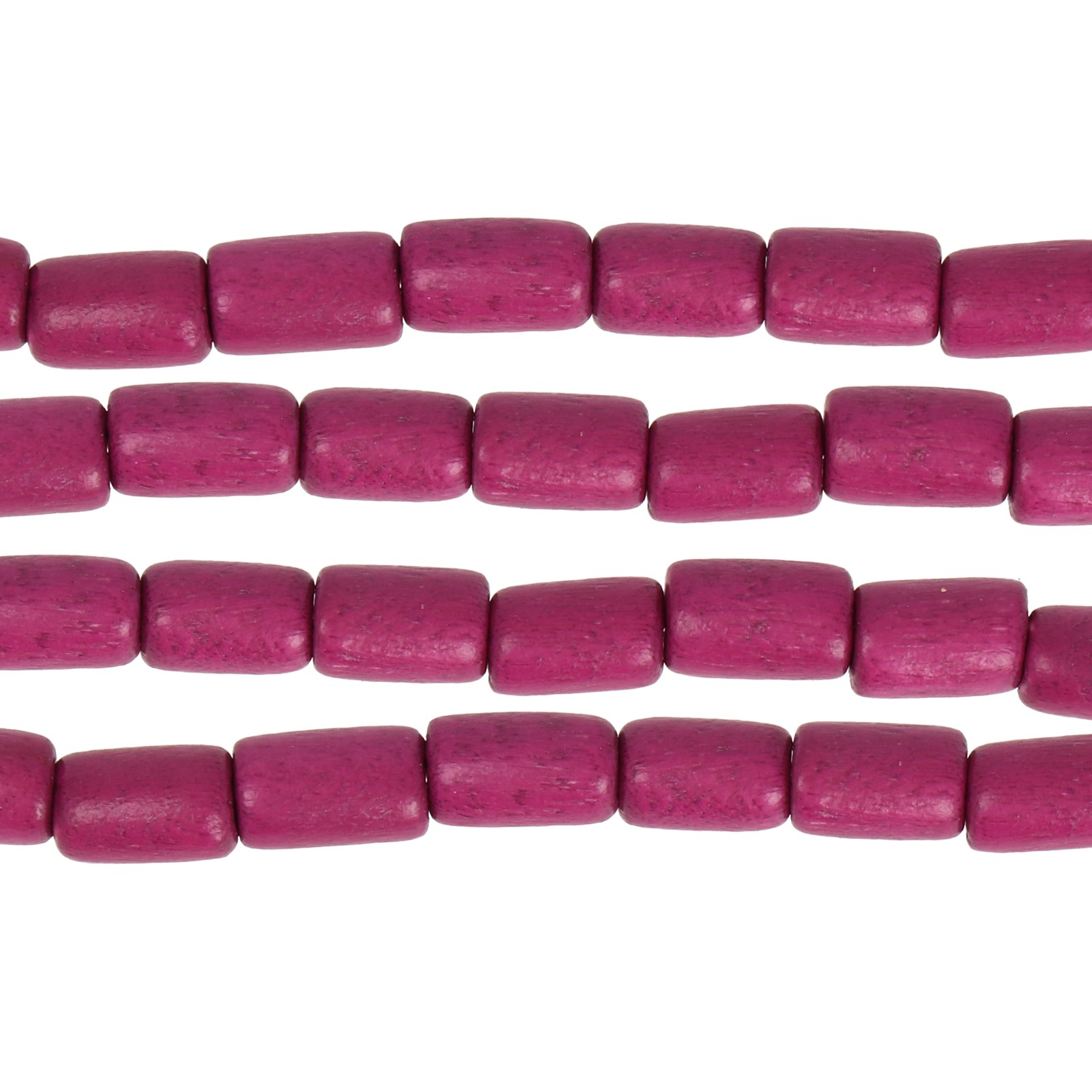 dyed wood beads - fuchsia tube 8x5mm | 16-inch strand