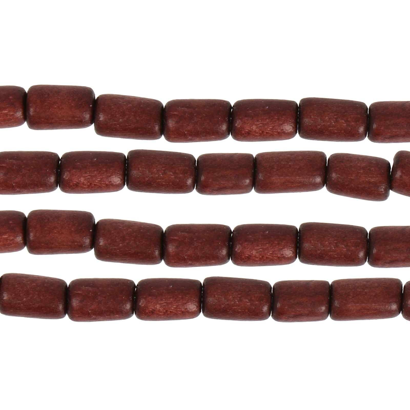 dyed wood beads - chocolat tube 8x5mm | 16-inch strand