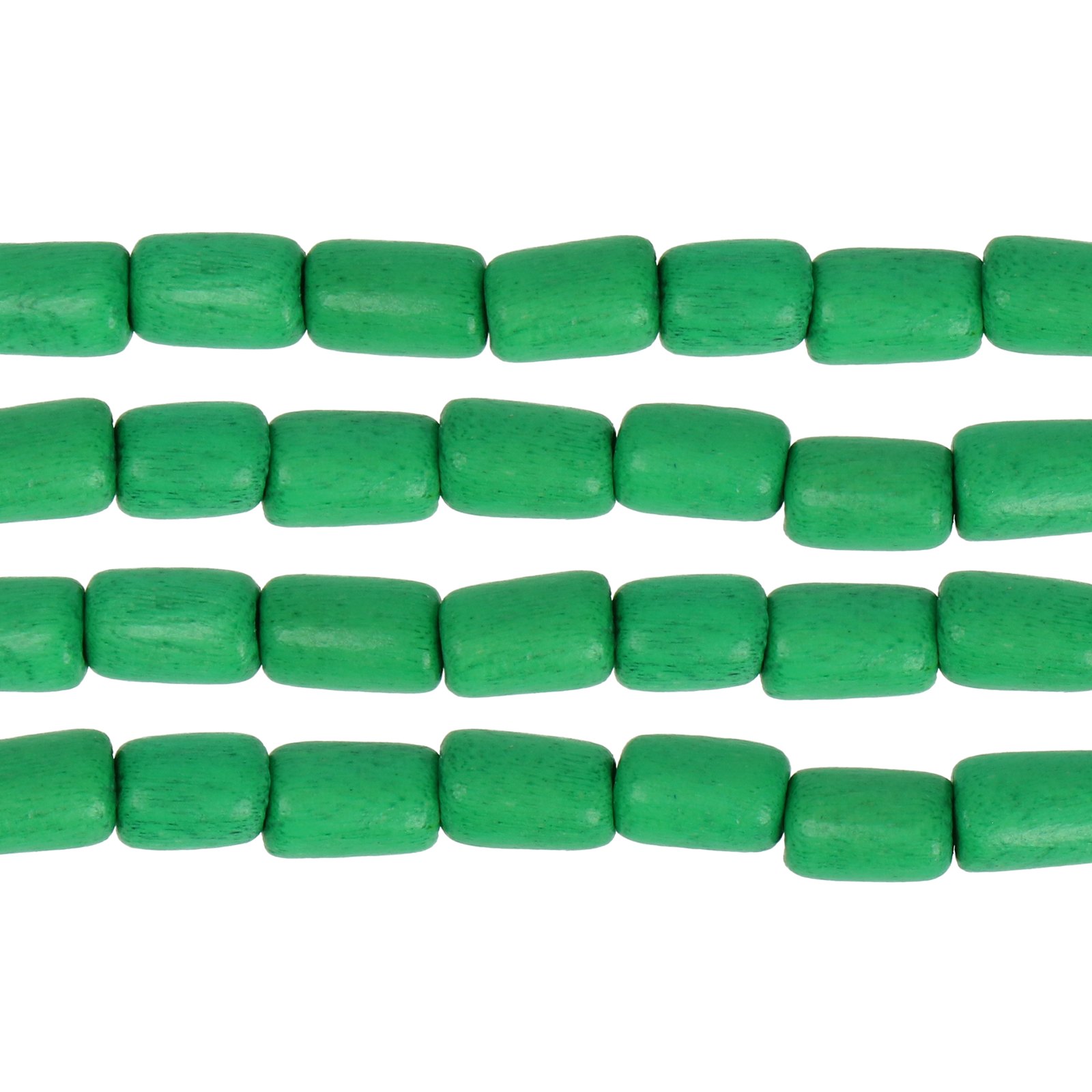 dyed wood beads - green tube 8x5mm | 16-inch strand