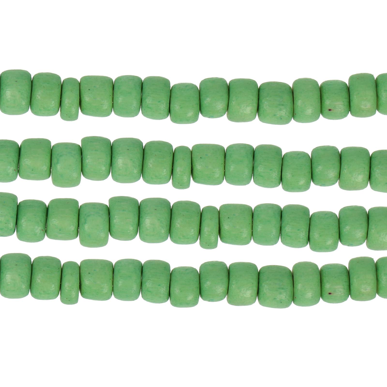 dyed wood beads - lime heishi 5x4mm | 16-inch strand