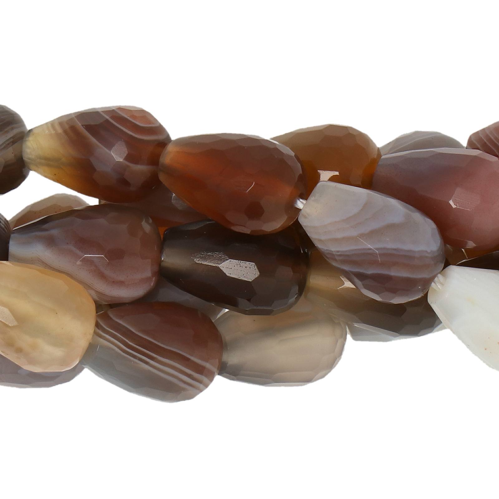 botswana achat facettiertes briolette 12x8mm | strang 38/40cm
