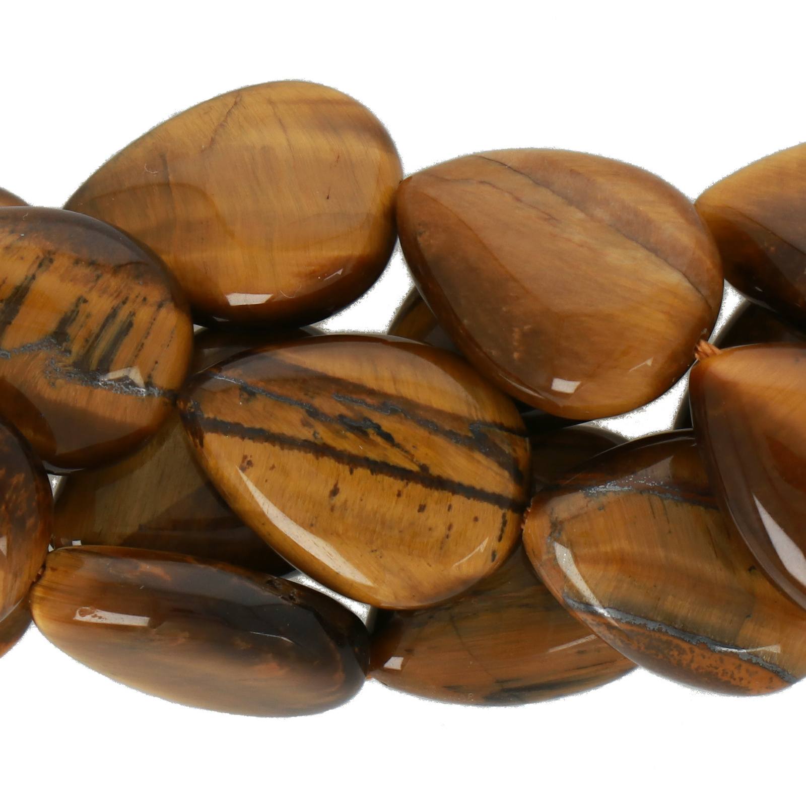 brown tiger eye smoooth drop 18x13mm | 15/16-inch strand