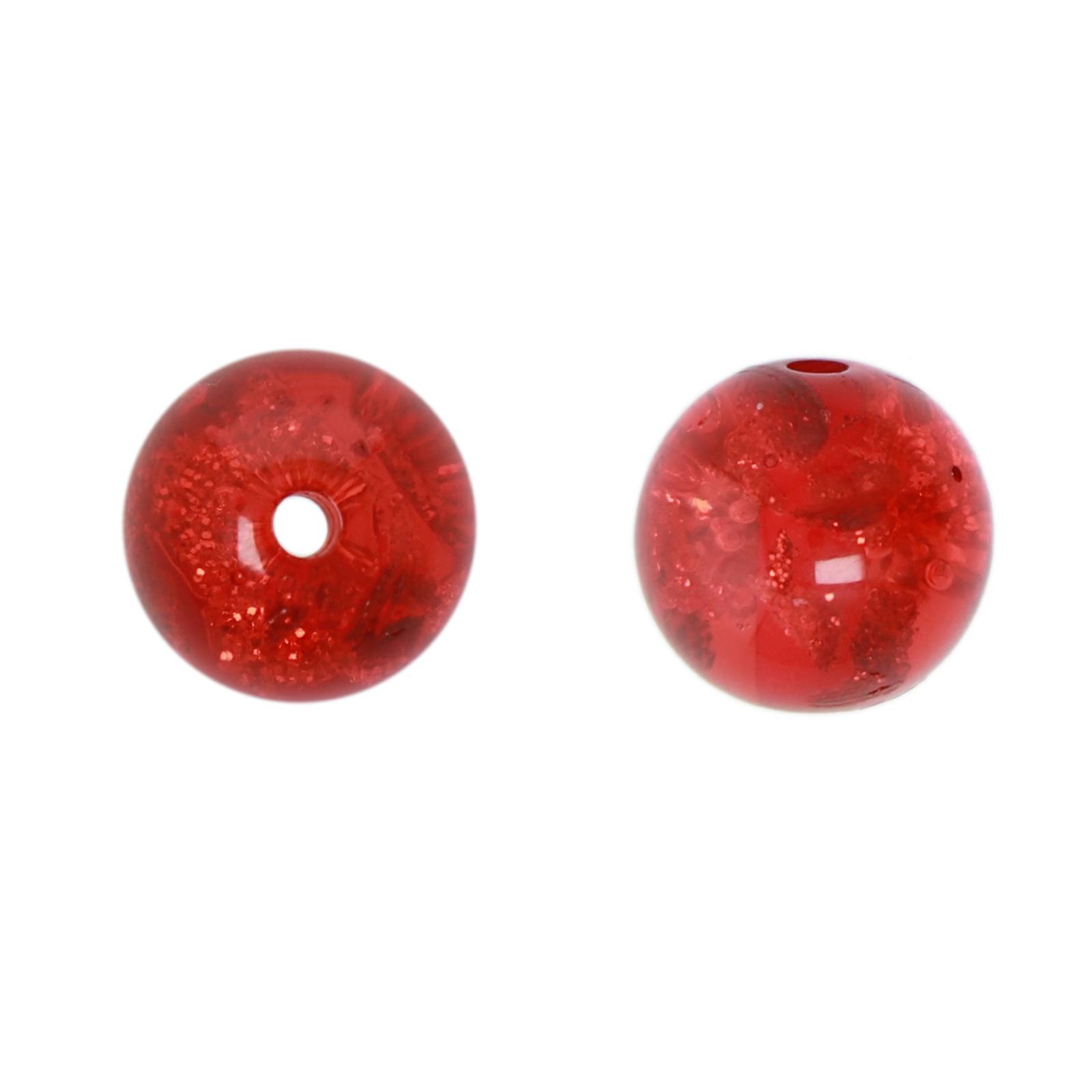red gold leaf resin smooth round 10mm | 12pc