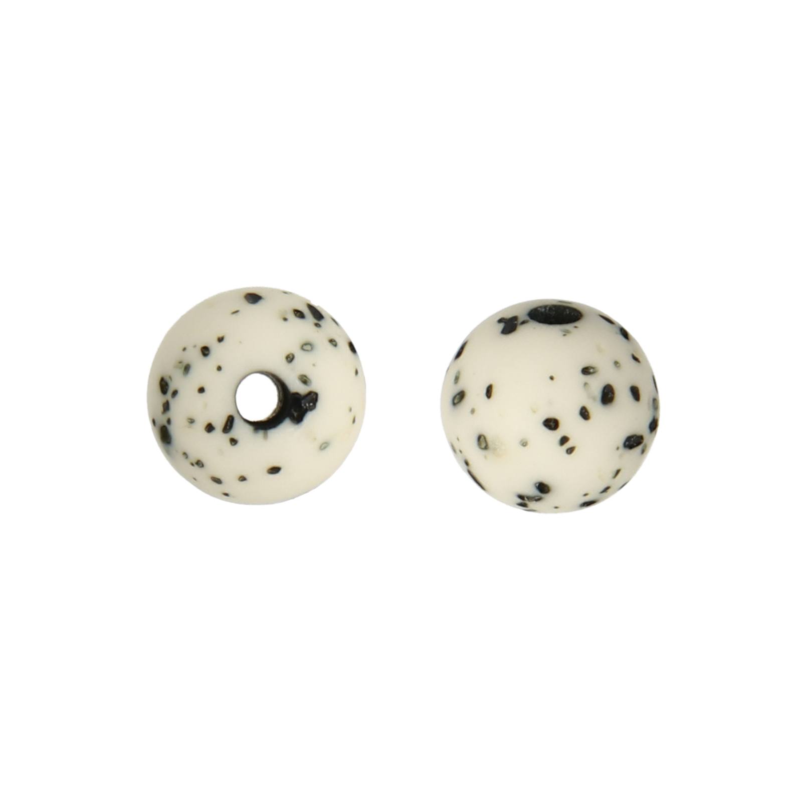 white terrazzo resin smooth round 8mm | 12pc