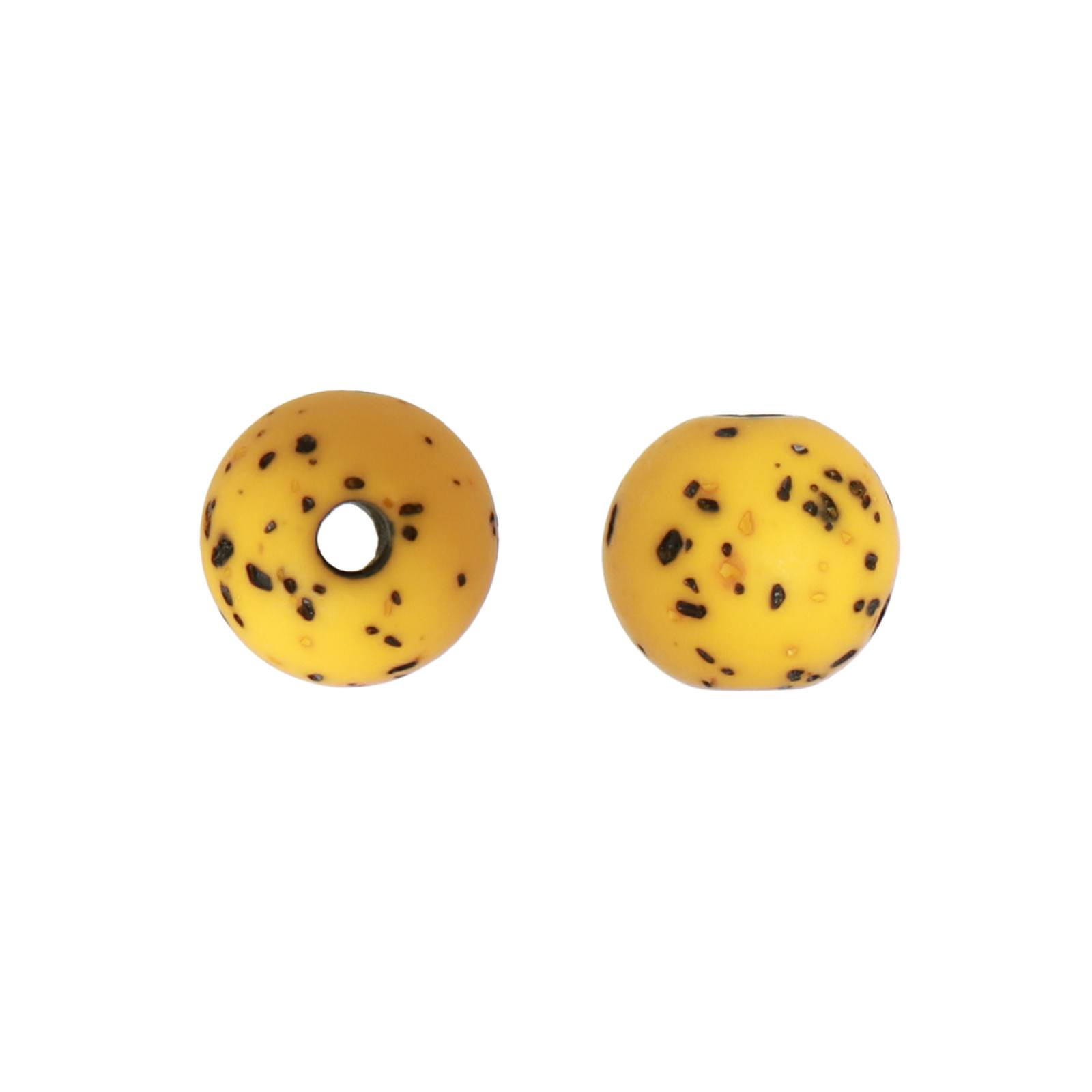 yellow terrazzo resin smooth round 8mm | 12pc