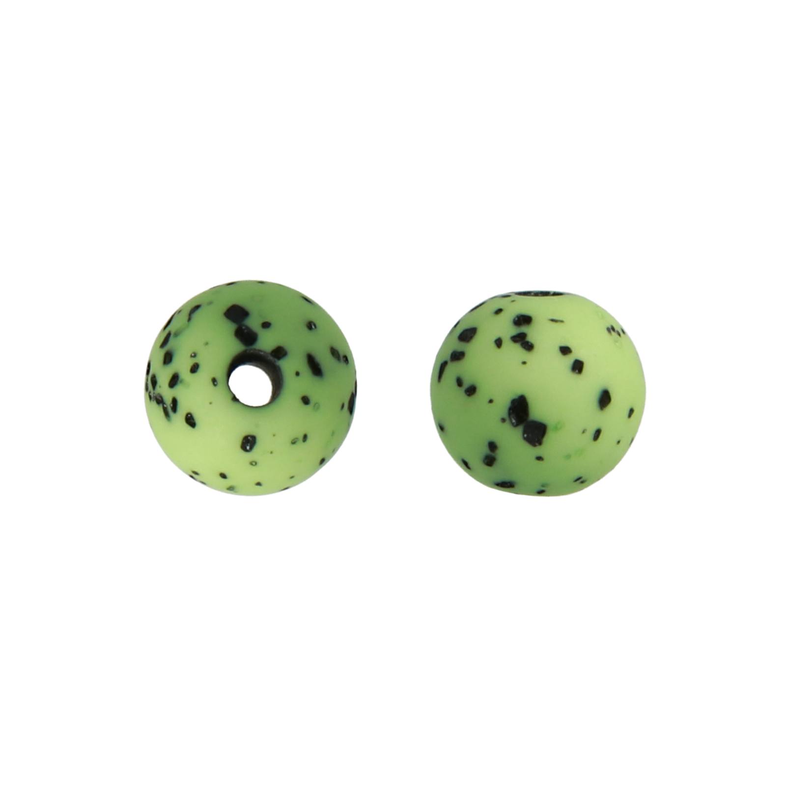 green terrazzo resin smooth round 8mm | 12pc