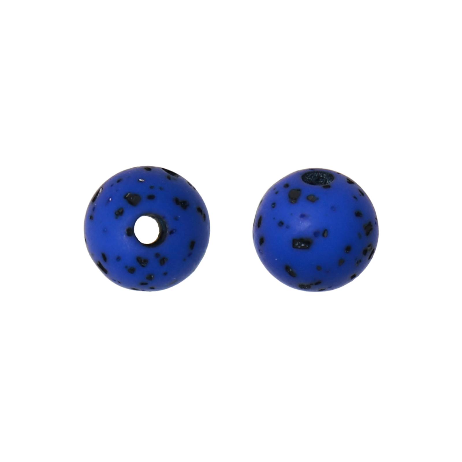 blue terrazzo resin smooth round 8mm | 12pc