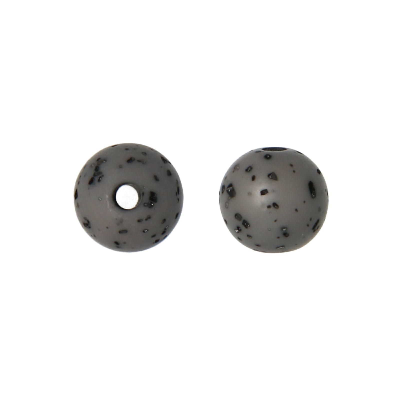 grey terrazzo resin smooth round 8mm | 12pc