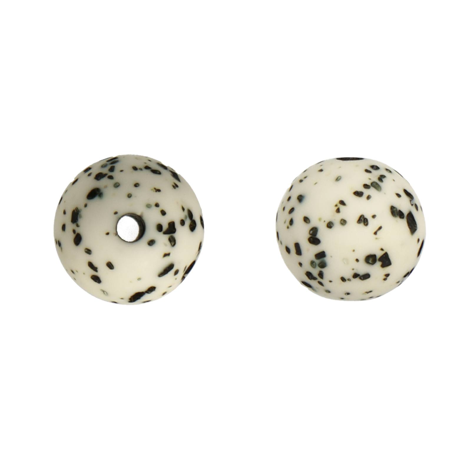 white terrazzo resin smooth round 10mm | 10pc