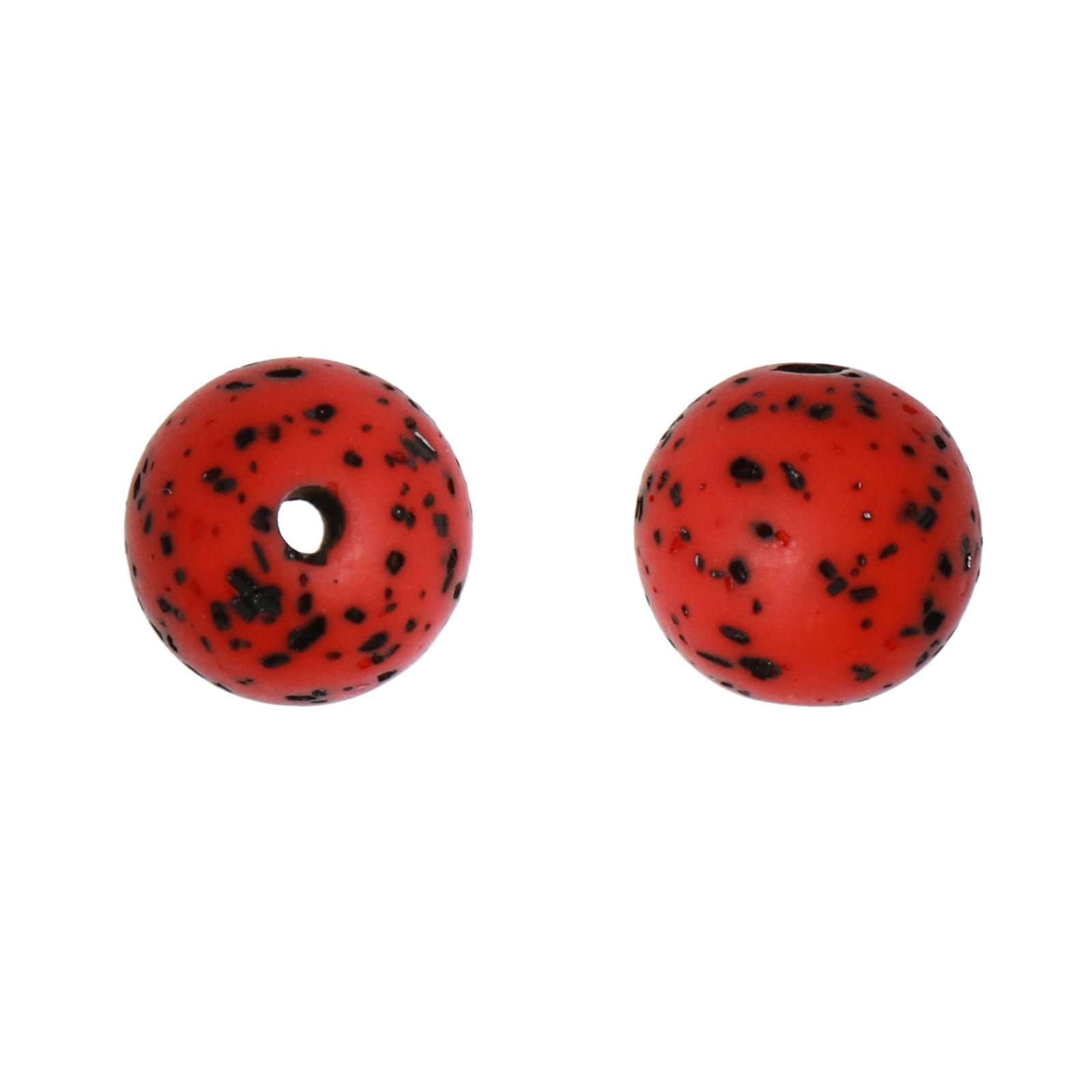 red terrazzo resin smooth round 10mm | 10pc