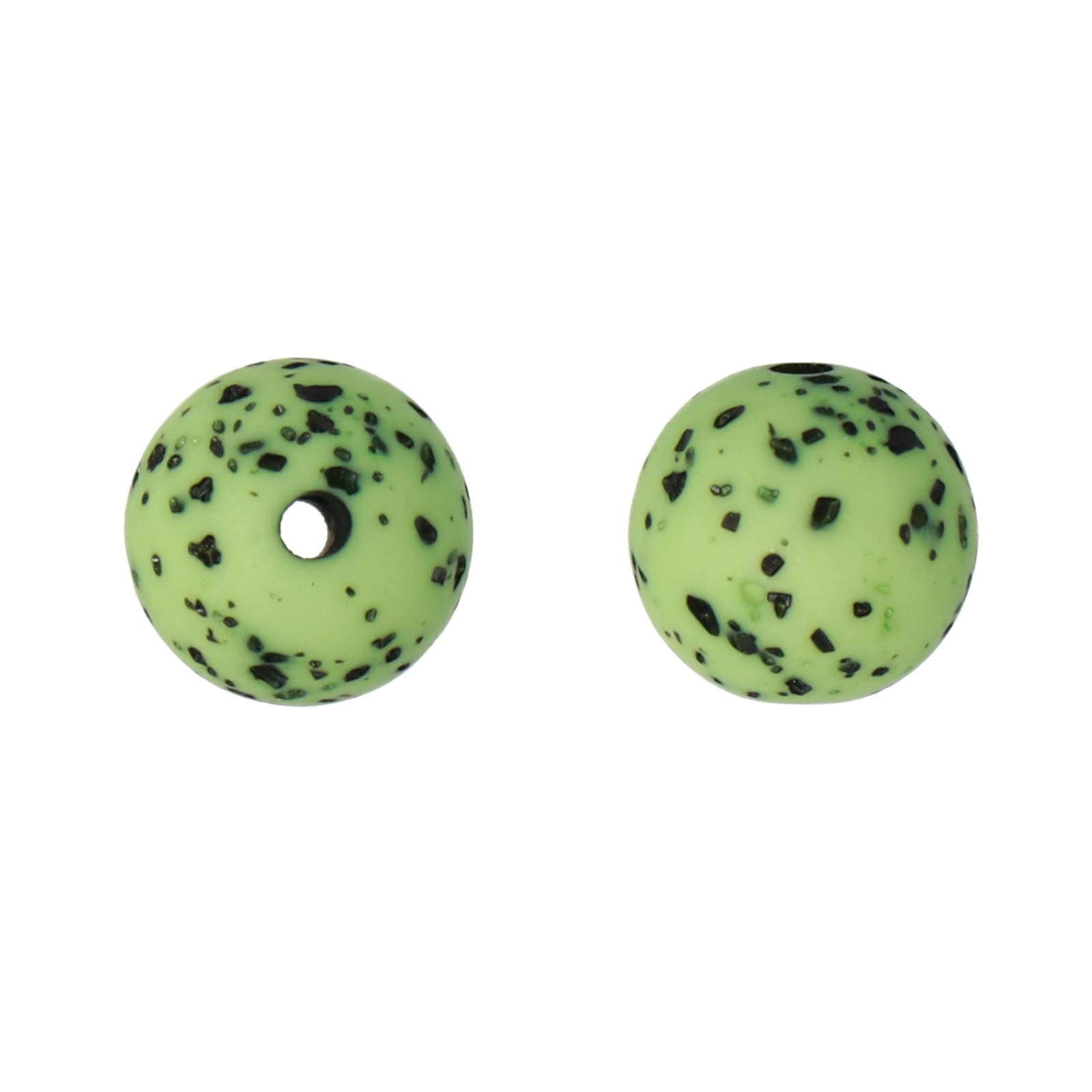 green terrazzo resin smooth round 10mm | 10pc