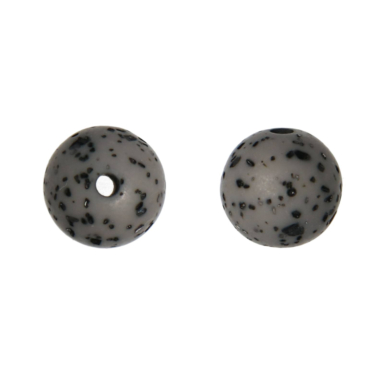 grey terrazzo resin smooth round 10mm | 10pc