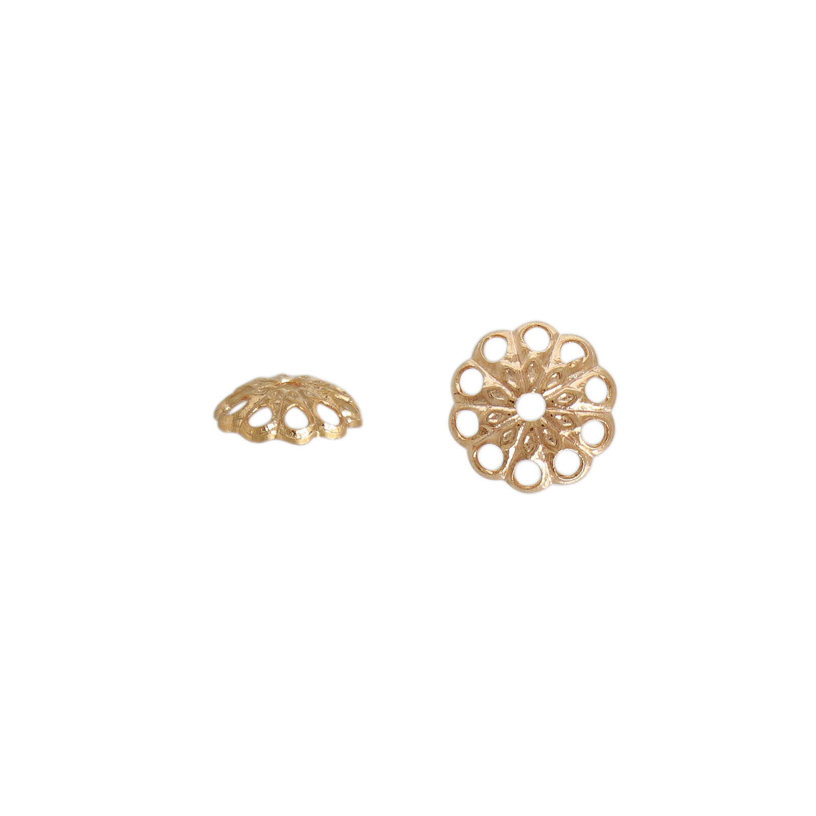 gold plated flower bead cap 6mm | 72pc