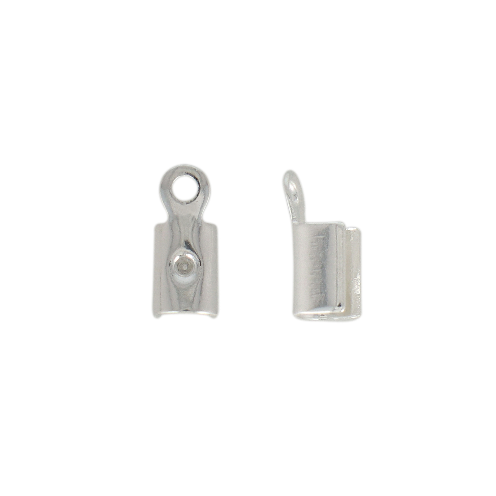 silver plated crimp end 7x3mm (width 2mm) | 48pc