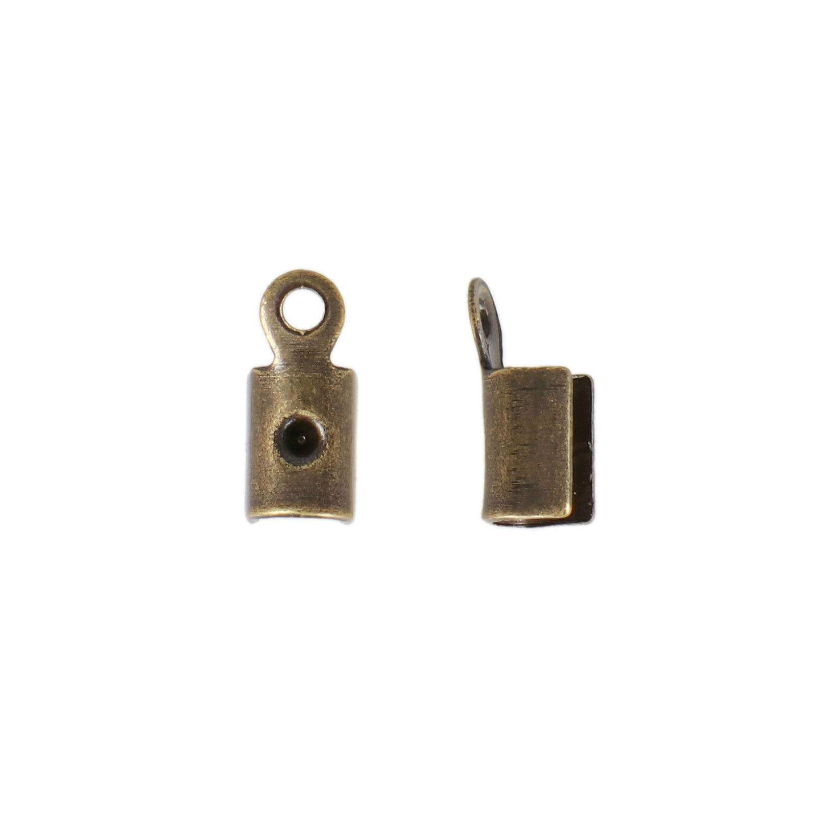 antique bronze plated crimp end 7x3mm (width 2mm) | 48pc