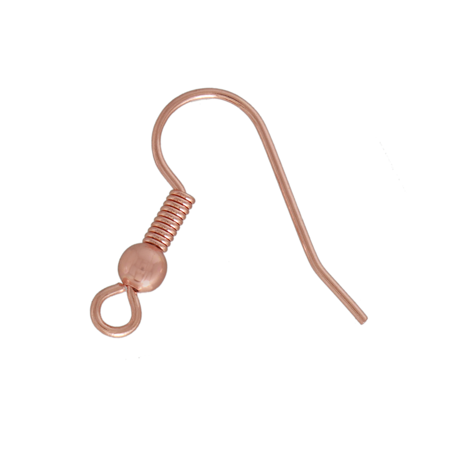 copper plated french earwire with ball and coil 19mm | 36pc
