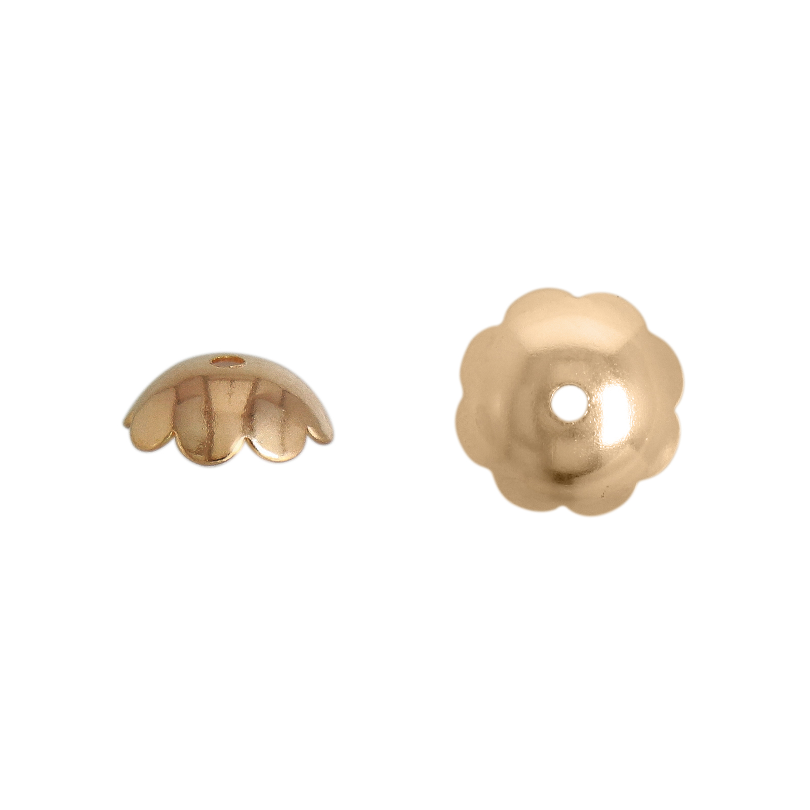 gold plated flower bead cap 8mm | 24pc