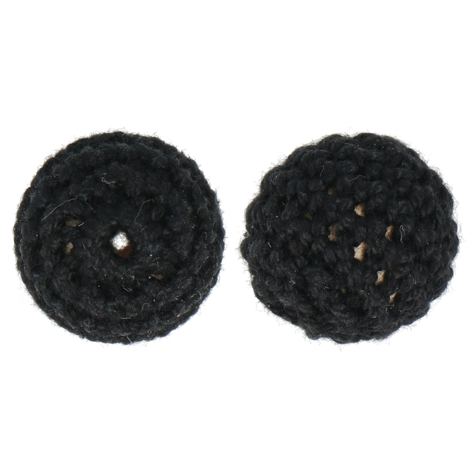 crochet wood beads - black - round 18mm | 4pc