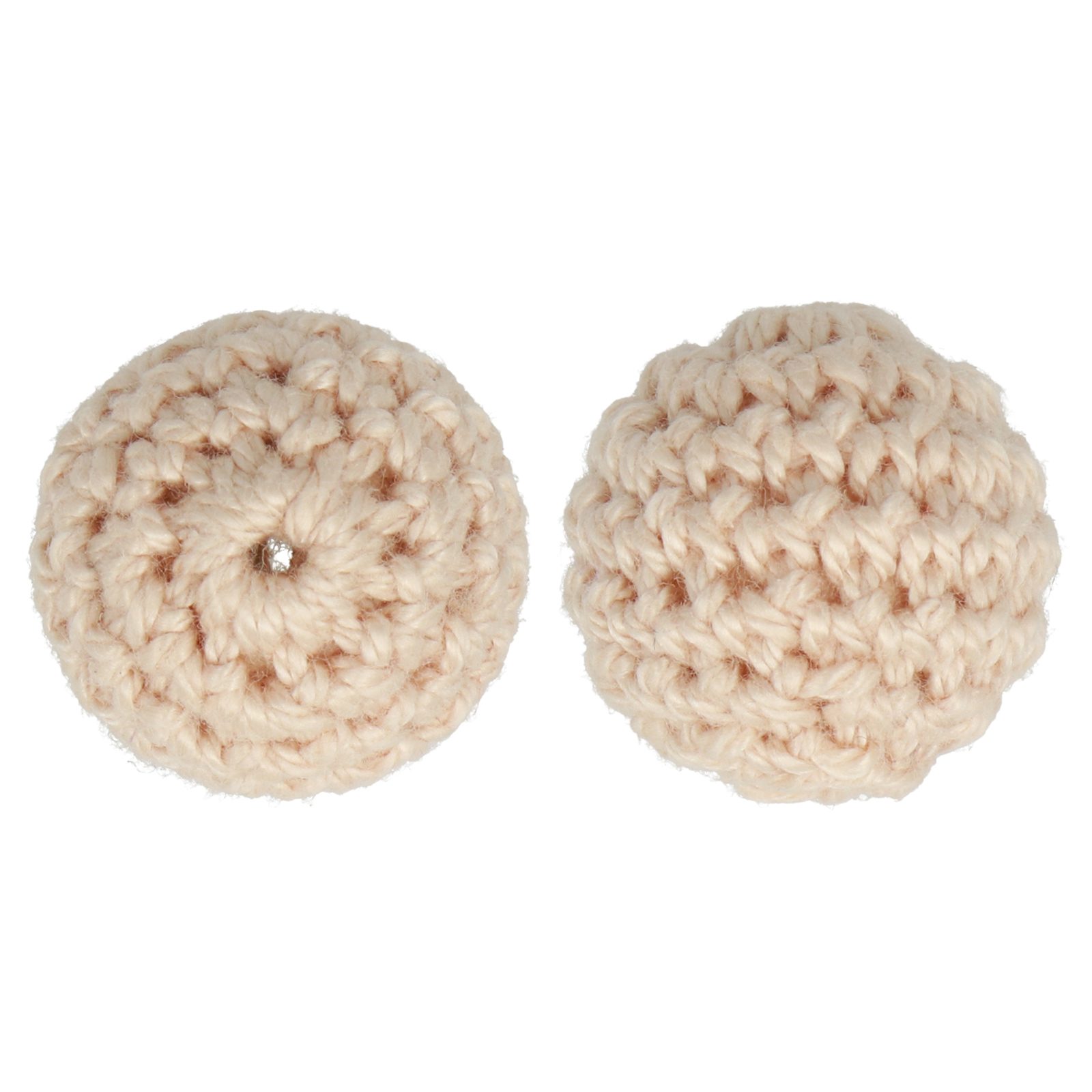 crochet wood beads - natural - round 18mm | 4pc