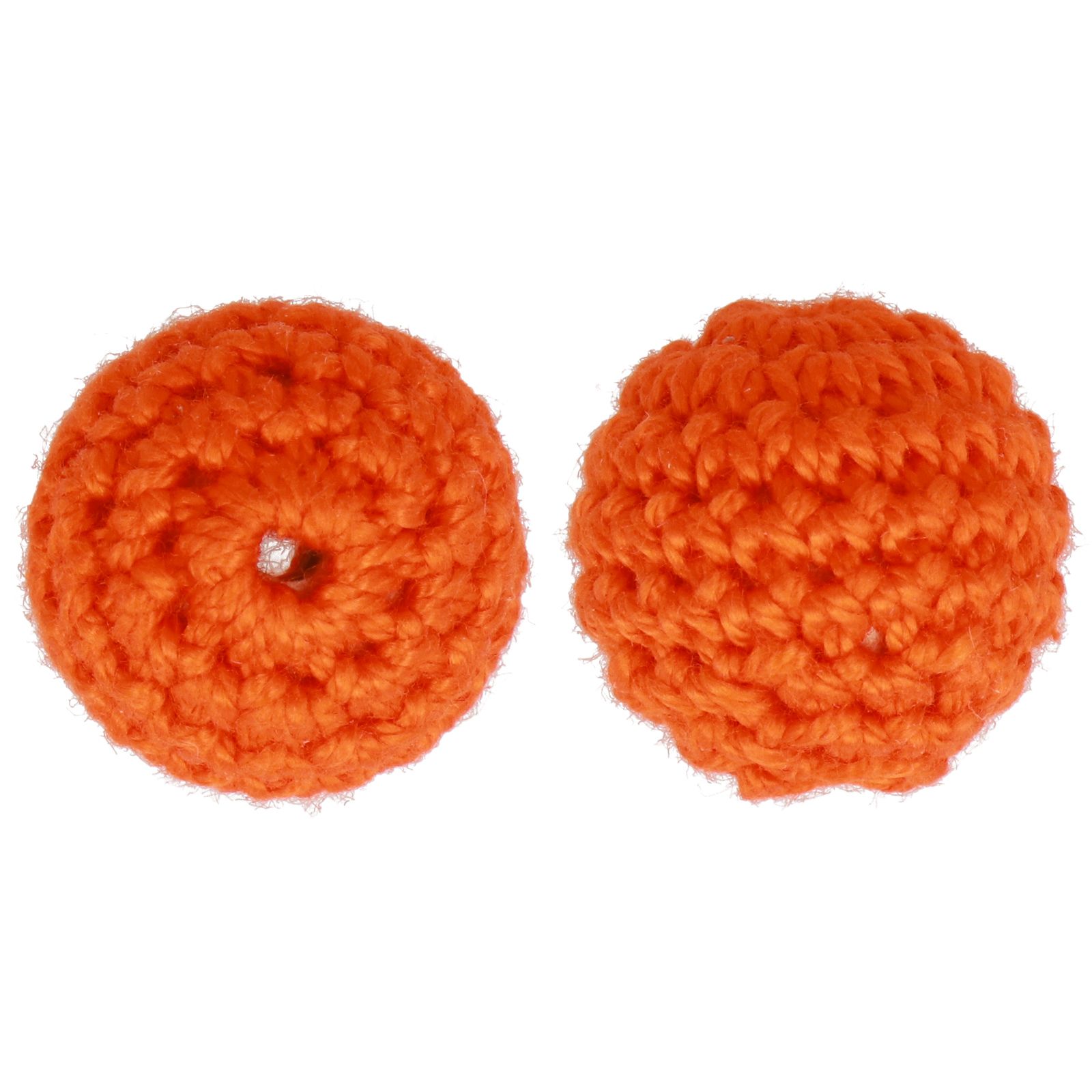crochet wood beads - orange - round 18mm | 4pc