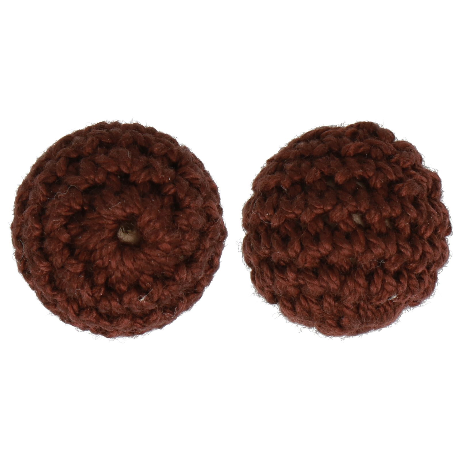 crochet wood beads - brown - round 18mm | 4pc