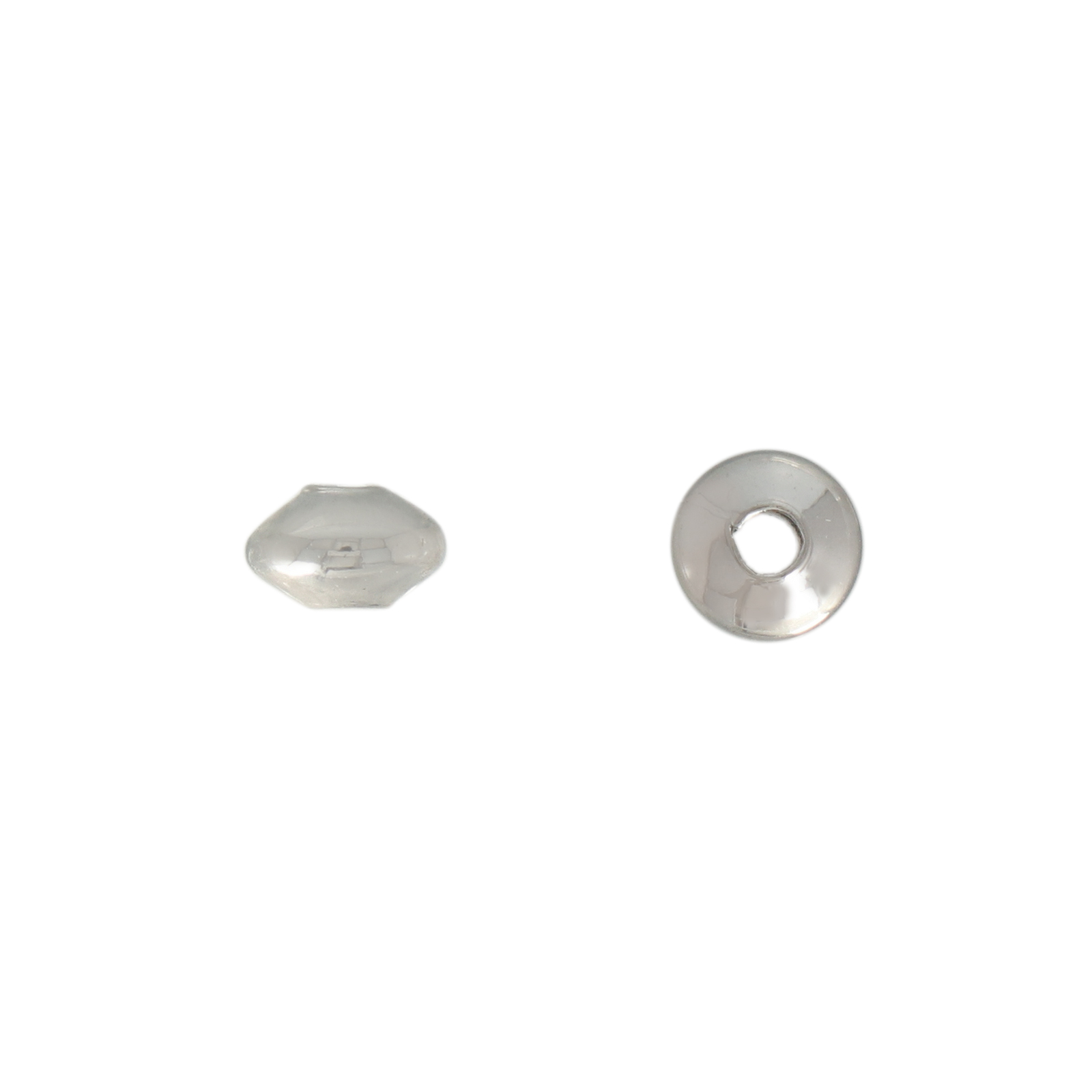 rhodium silver plated bicone spacer bead 5x3mm | 72pc