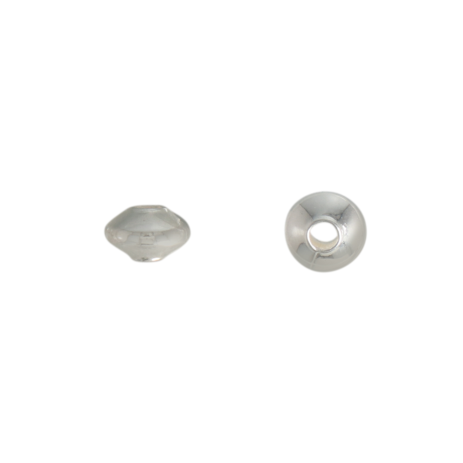 silver plated bicone spacer bead 5x3mm | 48pc