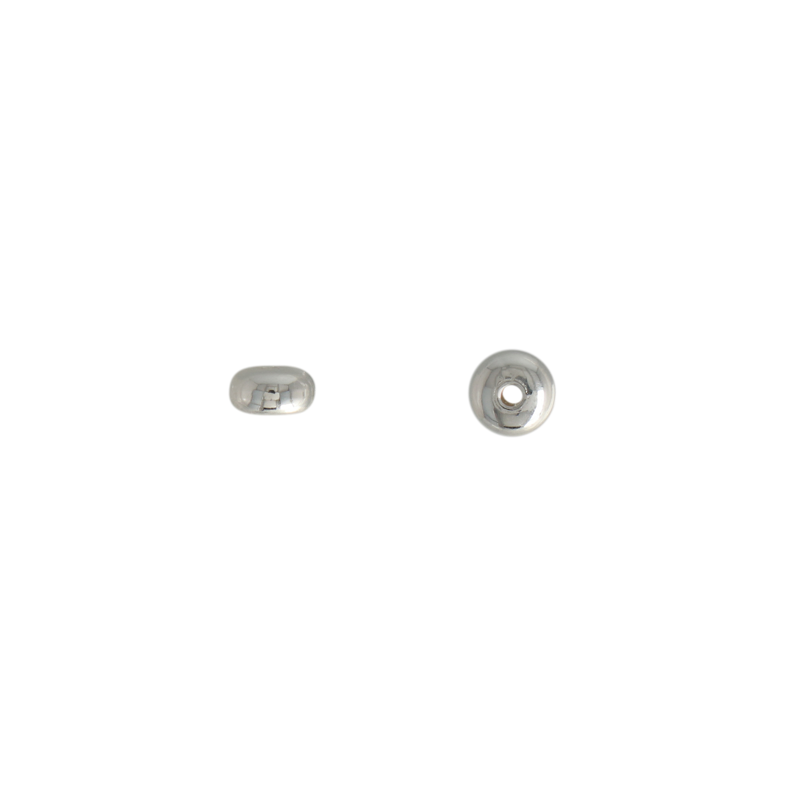 silver plated roundelle spacer bead 4,5x2,5mm | 48pc
