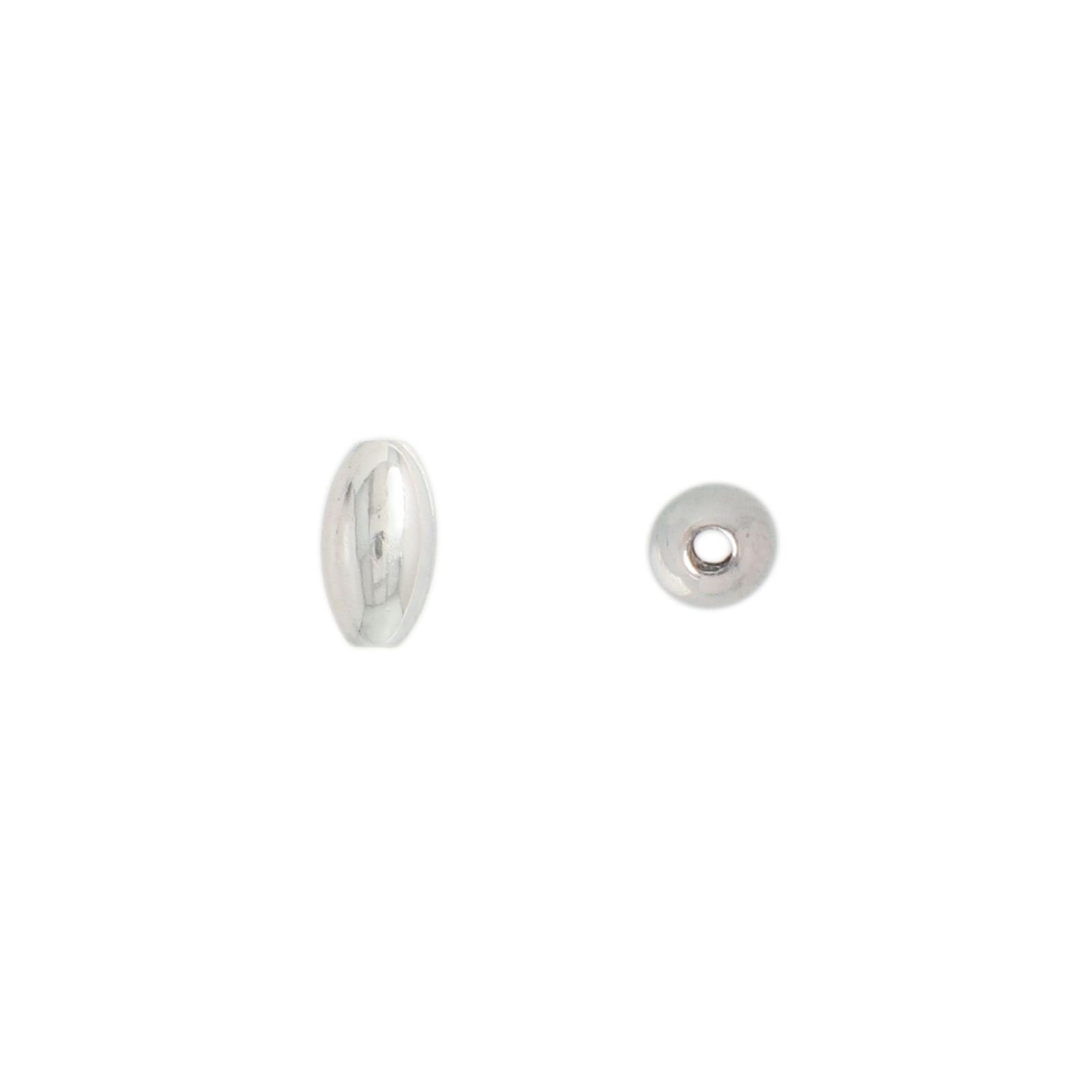 silver plated olive spacer bead 4,5x2,5mm | 72pc