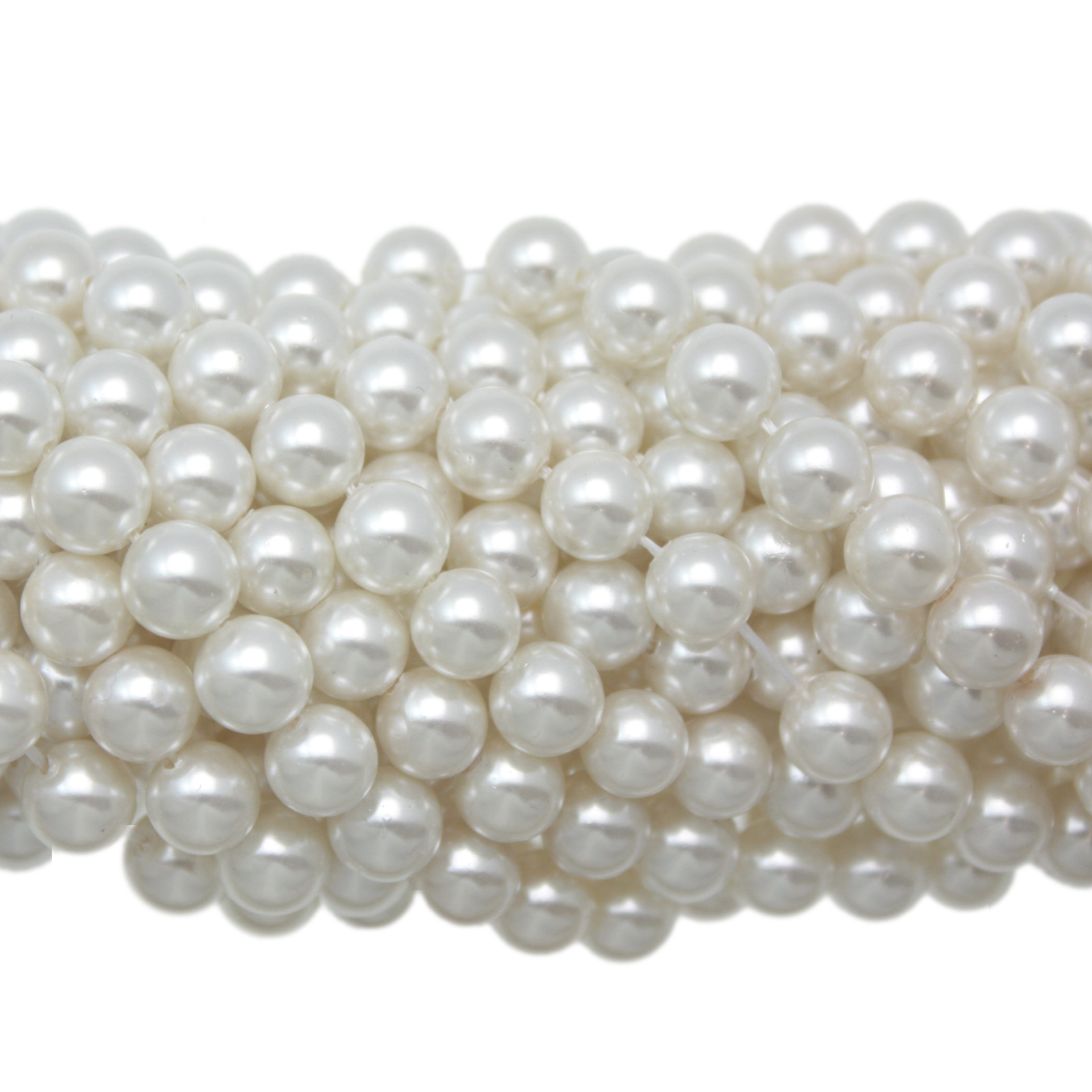 south-sea shell beads - white round 4mm | 16-inch strand